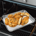 thumbnail image 2 of CNKOO Toaster Oven Pans Set of 2 Stainless Steel Toaster Oven Tray Rectangle Size 9 x 7 x 1 inch  Rust Free & Deep Edge  Thick & Sturdy  Easy Clean & Dishwasher Safe, 2 of 7
