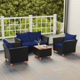 thumbnail image 1 of Costway 8 PCS Wicker Patio Furniture Set with Removable Cushions Storage Coffee Table Navy, 1 of 10