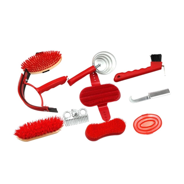 S SERENABLE 10 Pieces Horse Grooming Kit Bathing Tack Room Supplies Set for Horse Riders