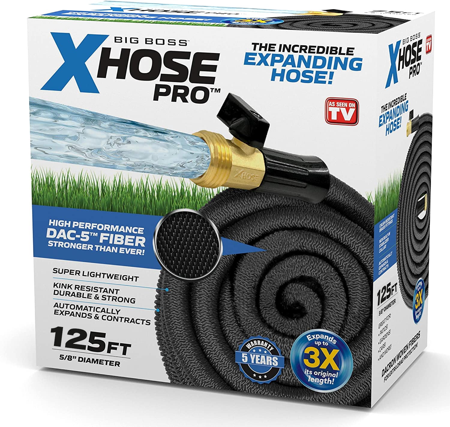 Xhose Pro Garden Hose, 125 Foot Expandable Garden Hose