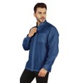 thumbnail image 4 of Bestman Solid Long Sleeve Shirt For Mens Front Double Button Placket Chinese Collar Shirt, 4 of 7