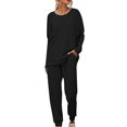 thumbnail image 1 of Innerwin Loungwear Elastic Waist Ladies Nightwear Sleep Drawstring With Pockets Sleepwear Black 4XL, 1 of 6