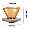 thumbnail image 3 of PRETXORVE Coffee Coffee Colored Glass Mug Portable Glass Hand Brewed Coffee Mug Drip Reusable Removable Wooden Base, 3 of 6