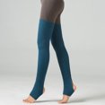 thumbnail image 4 of Women Yoga Stockings Open Heel Ribbed Knit Thigh High Leg Warmers for Ballet Dancing Lounging, 4 of 8