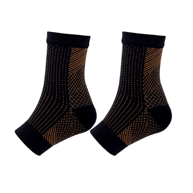 Decodeary 2a Of Compression Socks For Ankles Brace Wide Application And Comfortable Black copper fibre L/XL 1Set