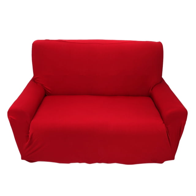 Couch Cover Sofa Protect Cover 7 Solid Pure Colour Home Couch Stretch Sofa SlipCover 2 Seater Polyester Burgundy