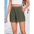 thumbnail image 4 of ORUYROP Women's Asymmetrical Solid Overlap Bodycon Workwear Skirt, 4 of 5