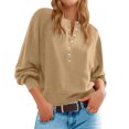thumbnail image 2 of Longs Chandails pour Femmes Mode pour Femmes Col Rond à Boutons Manches Longues Hauts Unis Chandail à Enfiler Chandail Tendance et Confortable Vêtements d'Hiver Chandails d'Hiver pour Femmes, 2 of 8