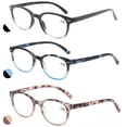 thumbnail image 1 of MODFANS Lunettes de Lecture 2.0 Femmes, Lot de 3, Charnière à Ressort, Mode, Rondes, Élégantes pour la Lecture, avec Pochette, 1 of 4