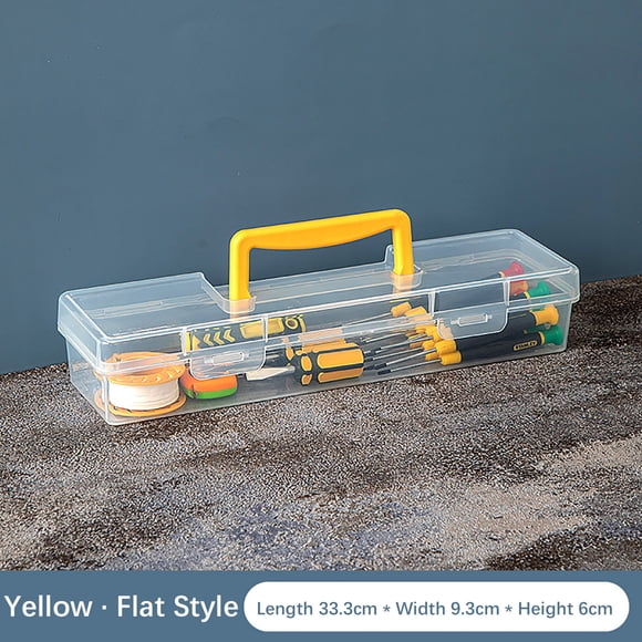 Transparent Plastic Tool Box Portable Screw Storage Organizer with Secure Latches for Hardware Accessories and Household Tools for Diy Projects and Home Improvement Tasks Sopatenor
