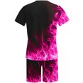 thumbnail image 3 of Hommes Imprimé Manches Courtes Décontracté Plage Manches Courtes Col Rond Blouses & Ensembles, 3 of 5