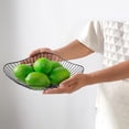 thumbnail image 4 of TopLLC Countertop Fruit Basket Fruit Storage Bowl Kitchen Rectangular Large Metal Fruit Snack Rack Stand, Home Decoration (square), 4 of 6