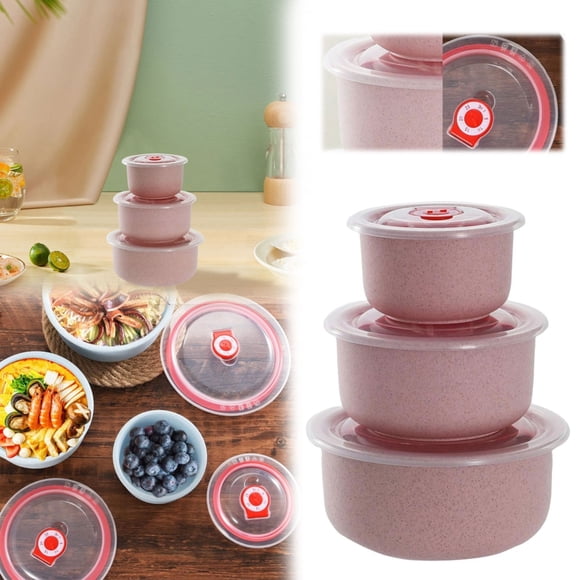 LQXZWJY 3 Pcs Unbreakable Cereal Bowls Set with Lids, Wheat Straw Bowls Set, Microwave & Dishwasher Safe Bowls for Kitchen, Reusable Plastic Bowls for Soup, Salad and Snack, BPA Free, Multicolor