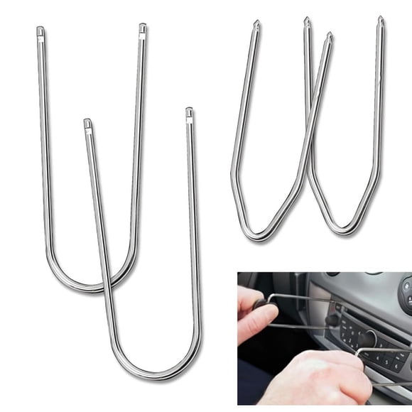 CNKOO 4pcs Car Radio Removal Tool Kit - U & V Shape Universal Audio Release Keys Professional Auto Stereo Removal Set for Easy Access & Repair ZZZ
