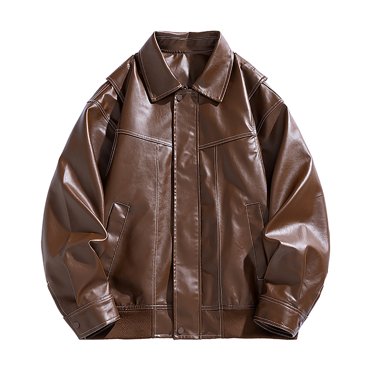 Pisexur Veste en Cuir Homme Mode Homme Vestes de Moto en Cuir pour Homme Hauts Décontractés Manteaux Veste de Moto