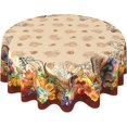 thumbnail image 2 of Round Thanksgiving Tablecloth 60 Inch, Thanksgiving Turkey Harvest Tablecloth Round, Thanksgiving Table Cloths Round, Thanksgiving Round Table Cover Decor, 2 of 6