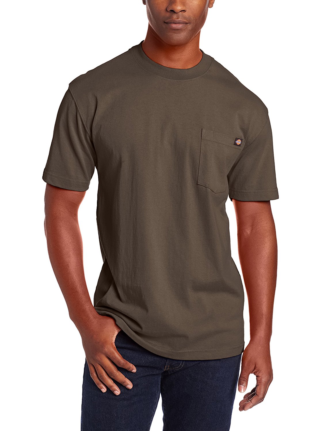 Dickies T-Shirt à Manches Courtes pour Homme, Coupe Lourde, Col Ras du Cou, 2T, Olive Noir