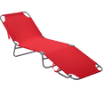 thumbnail image 1 of Outsunny Chaise Longue d'Extérieur Pliante en Tissu Maillé Respirant - Ensemble de 1, Rouge, 1 of 10