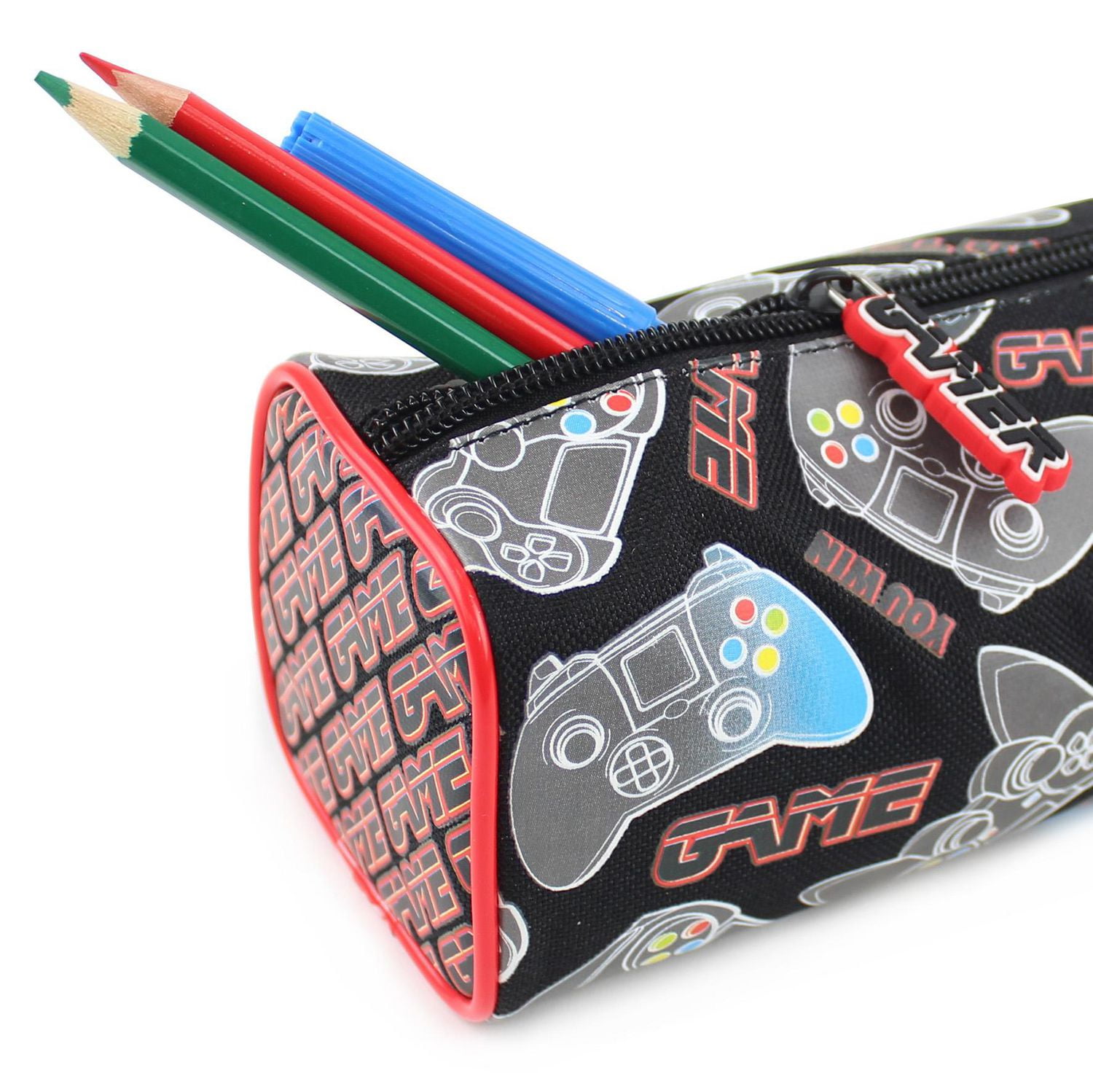 Pen + Gear Pochette à crayons en forme de tonneau pour manette de jeu