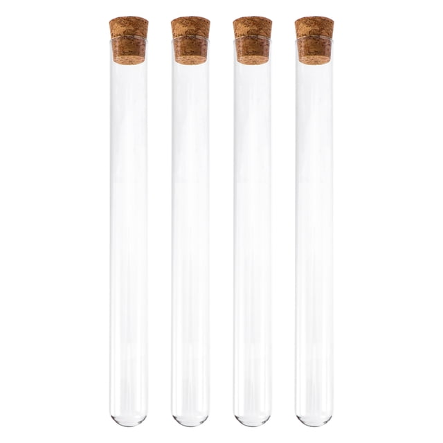 4Pcs Clear Glass Test Tubes with Lids Portable for Travel-friendly Experiment Use