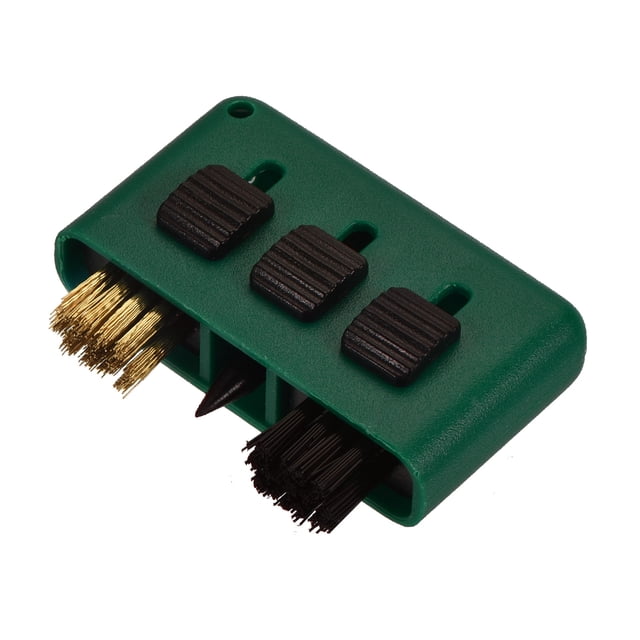 Unique Bargains 3 in 1 Portable Retractable Dust Groove Cleaner Golf Club Brush Green