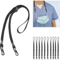 thumbnail image 1 of [10PCS] Adjustable Length Face Mask Lanyard, Mask Neck Strap Holder, Masks Elastic Chain Buckle, Mask Lanyard Clips, Lanyards for Face Masks,Sanitary Masks Strap Extenders(Black), 1 of 5