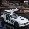 thumbnail image 3 of Diecast 1:32 Mercedes Benz SLS AMG Alloy Super Sports Car Model Simulation Sound And Light Toy Holiday Gift For Friends Collect White, 3 of 6