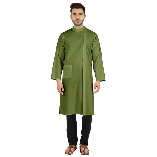 Atasi Indian Designer Kurta For Mens Party Wear Traditional Dress Solid Ethnic Long Shirt