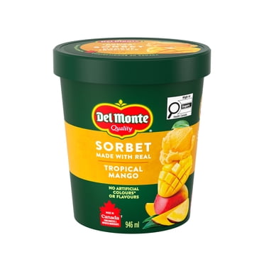 DEL MONTE Tropical Mango Sorbet, Made With Real Mangoes, Frozen Dessert