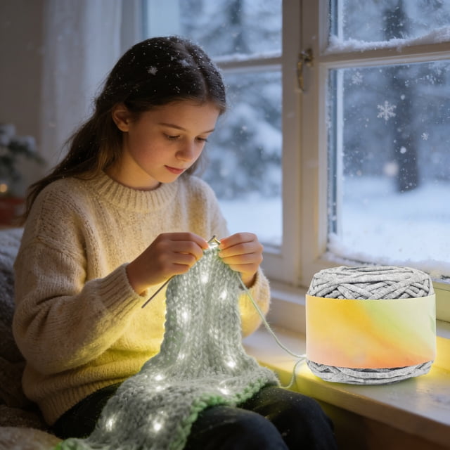 DIY Knitting Project Yarn for Crochet and Home Craft - Glow in the Dark Reactive Polyester Fiber for Beginners
