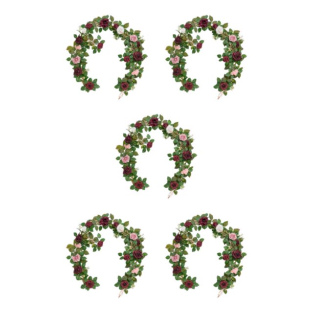 Youkk Fleurs Artificielles Intérieur Ou Extérieur à l'Apparence Réaliste Durables Rouge Ensemble de 5