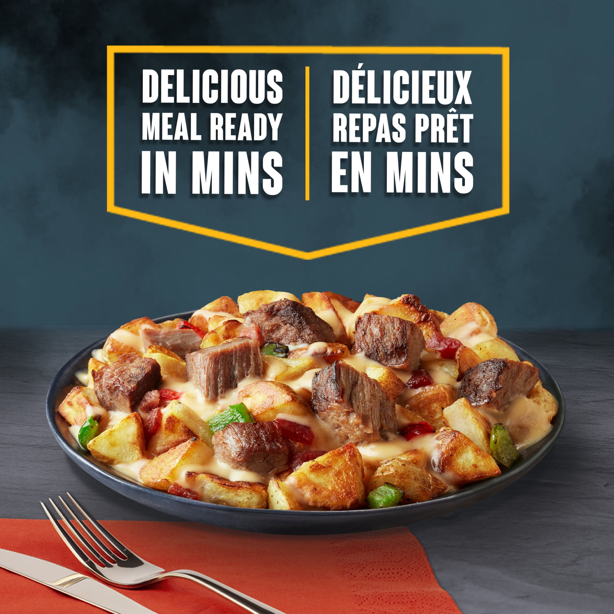CRAVE Cheesy Loaded Potatoes with Angus Beef Frozen Meal, 284 gr Box, 284g