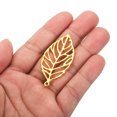 thumbnail image 4 of Unique Bargains Leaf Pendants, 80 Pack Metal Tree Leaf Beads Bulk Leaves Charm Mesh for Jewelry Making Style 3, Golden, 4 of 7