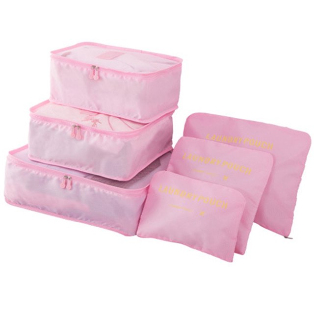 Cheers 6Pcs/Set Travel Waterproof Clothing Sorting Bag Packing Cube Luggage Organizer