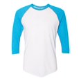 thumbnail image 1 of T-shirt Raglan à Manches Trois-Quarts 5050, 2XL, Bleu Chiné Blanc, 1 of 2