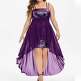 thumbnail image 1 of LOVZFMLL Robe de Soirée Ample à Bretelles Aguichant à Paillettes pour Femme Grande Taille Violet 2TG, 1 of 7