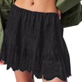 thumbnail image 2 of Miqool Womens Lace Mini Skirt Low Rise Pleated Ruffle Half Slip Skirt Layered Flowy Short Skirt Streetwear, 2 of 7