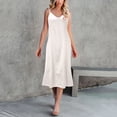 thumbnail image 2 of Vente de Liquidation 2025 Chemises de Nuit et Robes de Nuit pour Femmes Mode Robe Unie Sans Manches à Bretelles Col en V Robe Ample Robe de Nuit Maison, 2 of 5
