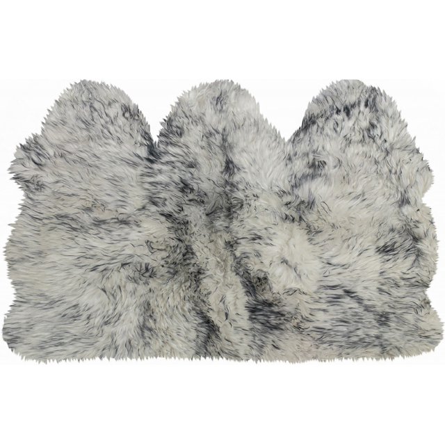 homeroots home decor 388530 3' x 5' Gray Ombre Natural Sheepskin Area Rug