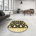 thumbnail image 3 of Ahgly Company Indoor Square Abstract Mustard Yellow Oriental Area Rugs, 4' Square, 3 of 6