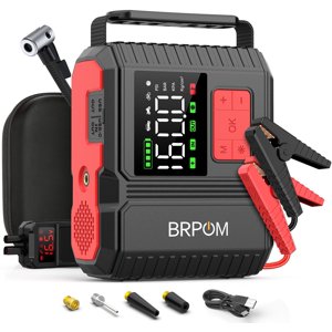 Démarreur de saut de voiture avec Air Compresseur, 160PSI 8000A Hauteur maximale 26800mah (Jusqu'à tous les gaz ou 12.0L Moteur diesel, 50 Heures) Démarreur de saut portable 12V Chargez rapidement le pack de saut de batterie automatique