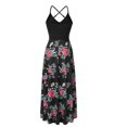 thumbnail image 4 of Jupes pour Femmes Mode Décontractée Col en V Sans Manches Bretelles Dos Nu Robe Imprimée Sexy, 4 of 6