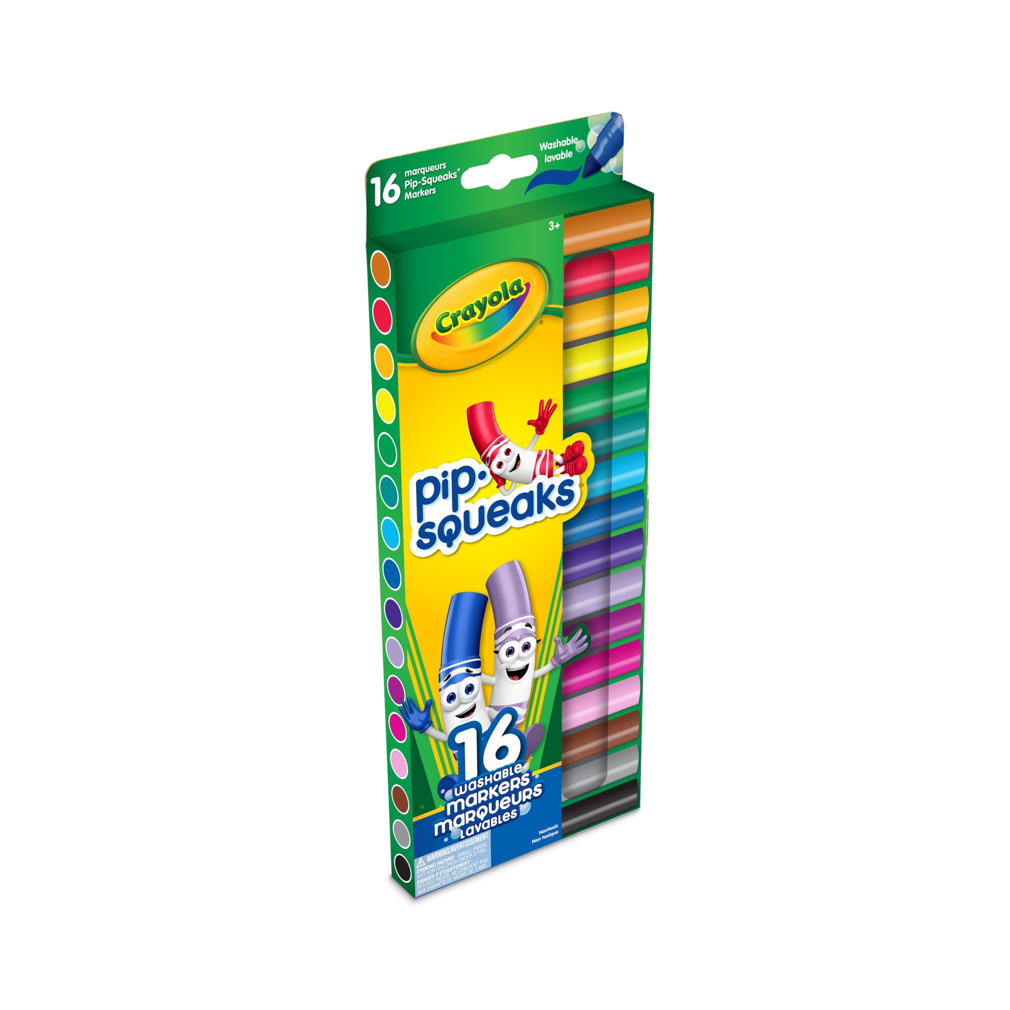 Crayola Pip-Squeaks Broad Line Washable Markers, 16 Count, Mini Markers for Toddlers, Ages 3+