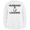 thumbnail image 1 of Valentine's Day Husband Loading White Adult Long Sleeve T-Shirt, 1 of 1