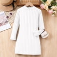 thumbnail image 4 of HXWCHs Robe à Manches Longues Filles Coupe Ajustée Robe Moulante Hiver Chaude Extensible Col Roulé Manches Longues Tenue Décontractée pour Tout-Petits et Enfants avec Doux Blanc 8-9 Ans, 4 of 5