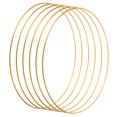 thumbnail image 1 of Unique Bargains 12 Inch Dream Catcher Rings, 6 Pcs Metal Macrame Wreath Floral Round Ring Hoop, Gold, 1 of 6