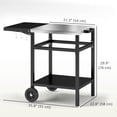 thumbnail image 3 of Outsunny Outdoor Kitchen Prep Station with Foldable Side Table, Black, 3 of 10