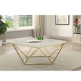 thumbnail image 4 of Beene Modern Coffee Table with Faux Marble Top and Stainless Metal Frame in  Gold, 4 of 4