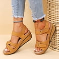 thumbnail image 3 of Hook and Loop Fastener Designer Sandals for Women Strap Wedge Sandals for Rope Sandals for Women Ladies Girls Comfortable Flat Sandals for Women Wedges Sandals Causal Shoes, 3 of 9
