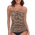 thumbnail image 1 of RELLECIGA Women's Ruched Bandeau Tankini Top Swimsuits, 1 of 6